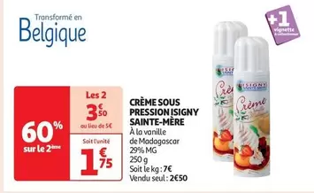 Isigny Sainte Mére - Crème Sous Pression offre à 1,75€ sur Auchan Hypermarché
