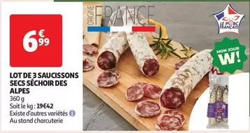 Lot De 3 Saucissons Secs Séchoir Des Alpes offre à 6,99€ sur Auchan Hypermarché