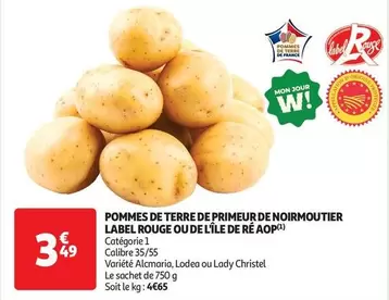 Pommes De Terre De Primeur De Noirmoutier Label Rouge Ou De L'Île De Ré AOP offre à 3,49€ sur Auchan Hypermarché