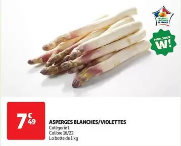 Asperges Blanches/violettes offre à 7,49€ sur Auchan Hypermarché