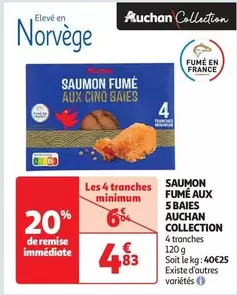 Auchan - Saumon Fumé Aux 5 Baies Collection  offre à 4,83€ sur Auchan Hypermarché