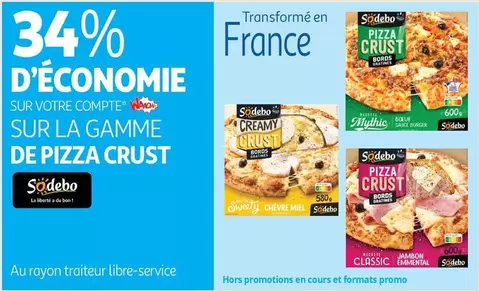 Sodebo - Sur La Gamme De Pizza Crust offre sur Auchan Hypermarché