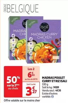 Isali - Madras Poulet Curry Et Riz offre à 3,27€ sur Auchan Hypermarché