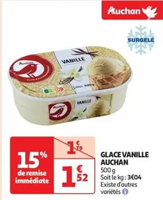 Auchan - Glace Vanille offre à 1,52€ sur Auchan Hypermarché