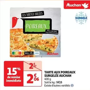 Auchan - Tarte Aux Poireaux Surgelée offre à 2,06€ sur Auchan Hypermarché