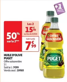 Puget - Huile D'olive offre à 7,99€ sur Auchan Hypermarché