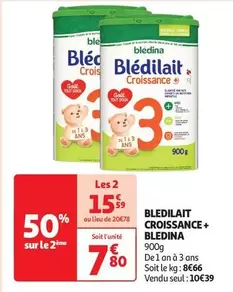 Blédina - Bledilait Croissance + offre à 7,8€ sur Auchan Hypermarché