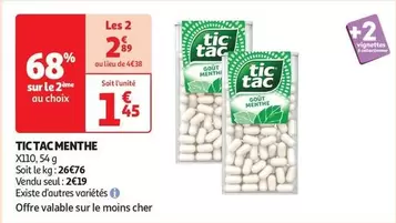 Tic Tac - Menthe offre à 1,45€ sur Auchan Hypermarché
