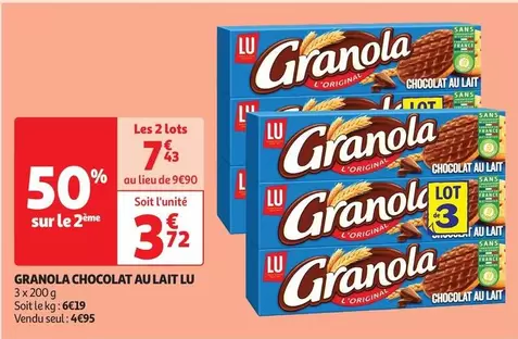 Lu - Granola Chocolat Au Lait offre à 4,95€ sur Auchan Hypermarché