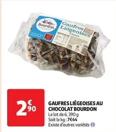 Bourdon - Gaufres Liegeoises Au Chocolat offre à 2,9€ sur Auchan Hypermarché
