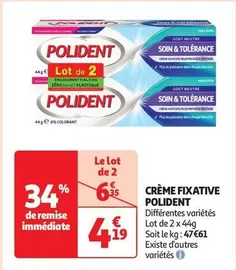 Polident - Crème Fixative offre à 4,19€ sur Auchan Hypermarché