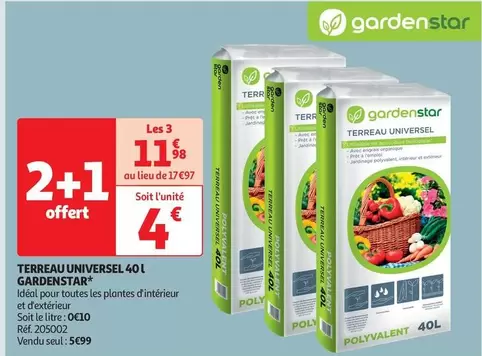 Gardenstar - Terreau Universel offre à 5,99€ sur Auchan Hypermarché