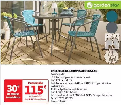 Gardenstar - Ensemble De Jardin offre à 115€ sur Auchan Hypermarché