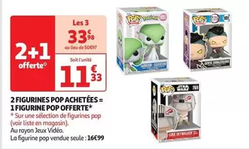2 Figurines Pop Achetees = 1 Figurine Pop Offerte offre à 11,33€ sur Auchan Hypermarché