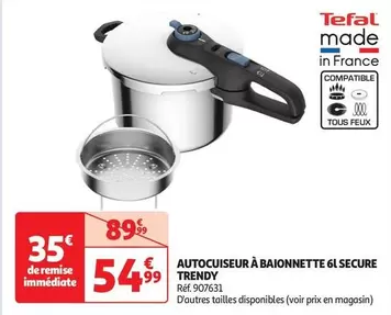 Tefal - Autocuiseur À Baionnette 6l Secure offre à 54,99€ sur Auchan Hypermarché