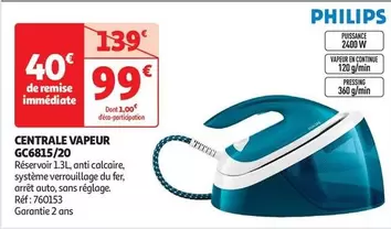 Philips - Centrale Vapeur Gc6815/20 offre à 99€ sur Auchan Hypermarché