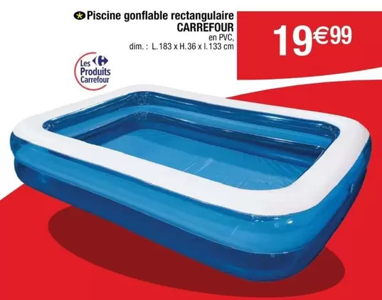 Carrefour - Piscine Gonflable Rectangulaire offre à 19,99€ sur Cora