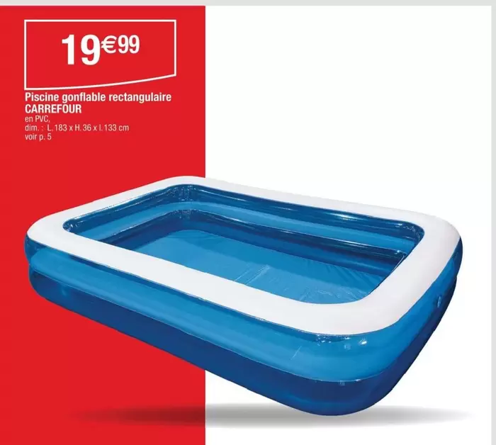 Carrefour - Piscine Gonflable Rectangulaire offre à 19,99€ sur Cora