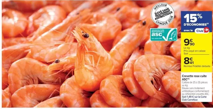 Carrefour - Crevette Rose Cuite offre à 9,9€ sur Cora