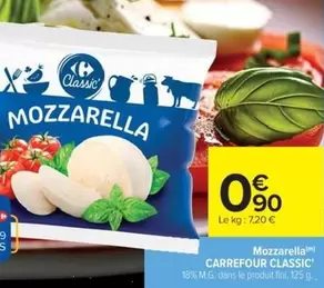 Carrefour - Mozzarella Classic offre à 0,9€ sur Cora