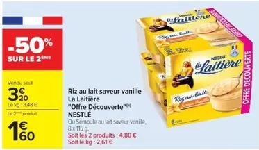 Nestlé - Riz Au Lait Saveur Vanille La Laitière offre à 3,2€ sur Cora
