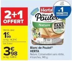Herta - Blanc De Poulet offre à 1,99€ sur Cora