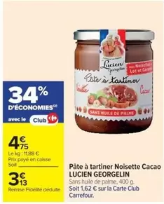 Carrefour - Pâte À Tartiner Noisette Cacao offre à 3,13€ sur Cora