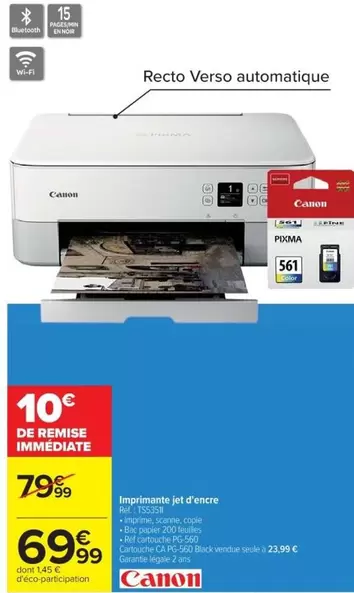Canon - Imprimante Per Decerc offre à 69,99€ sur Cora