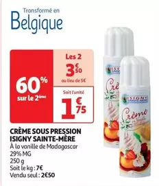 Crème Sous Pression Isigny Sainte-mère offre à 1,75€ sur Auchan Supermarché