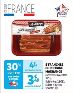 Madrange - 5 Tranches De Poitrine offre à 3,49€ sur Auchan Supermarché