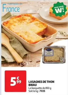 Maison-Briau - Lasagnes De Thon offre à 5,99€ sur Auchan Supermarché
