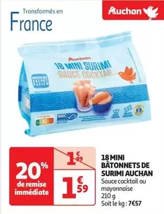 Auchan - 18 Mini Bâtonnets De Surimi offre à 1,59€ sur Auchan Supermarché