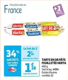 Herta - Tarte En Or Pâte Feuilletée offre à 1,38€ sur Auchan Supermarché