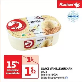 Auchan - Glace Vanille offre à 1,52€ sur Auchan Supermarché