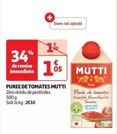 Mutti - Puree De Tomates offre à 1,05€ sur Auchan Supermarché
