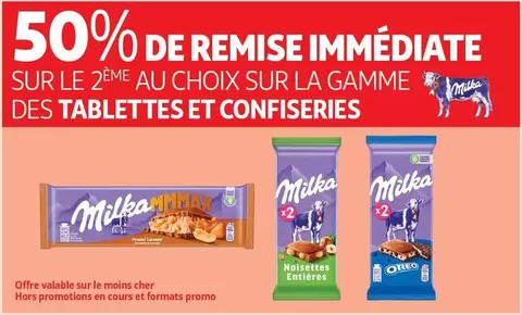Milka - Au Choix Sur La Gamme Des Tablettes Et Confiseries offre sur Auchan Supermarché
