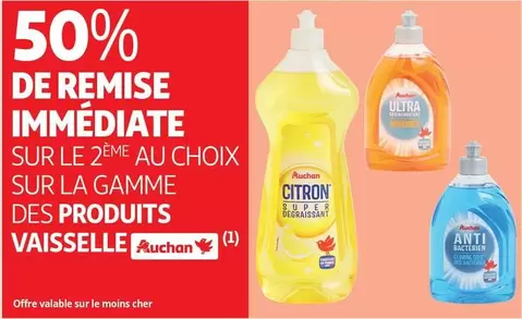 Auchan - Sur La Gamme Des Produits Vaisselle offre sur Auchan Supermarché