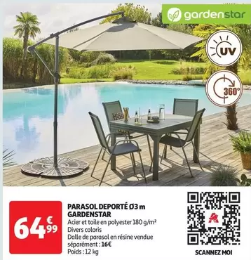Gardenstar - Parasol Deporte 3 M offre à 64,99€ sur Auchan Supermarché