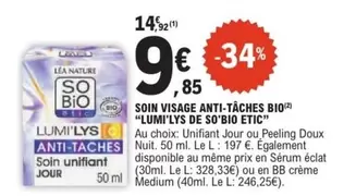Lea - Soin Visage Anti-taches Bio offre à 9,85€ sur E.Leclerc
