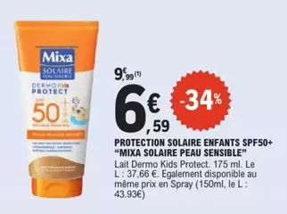 Mixa - Protection Solaire Enfants Spf50+ offre à 6,59€ sur E.Leclerc