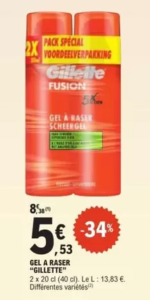 Gillette - Gel A Raser offre à 5,53€ sur E.Leclerc