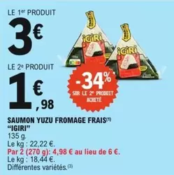 Igiri - Saumon Yuzu Fromage Frais offre à 3€ sur E.Leclerc