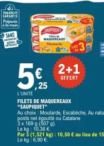 Saupiquet - Filets De Maquereaux offre à 5,25€ sur E.Leclerc