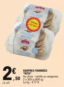 Rita - Gaufres Fourrées offre à 2,5€ sur E.Leclerc
