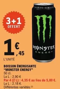 Monster Energy - Boisson Énergisante offre à 1,45€ sur E.Leclerc