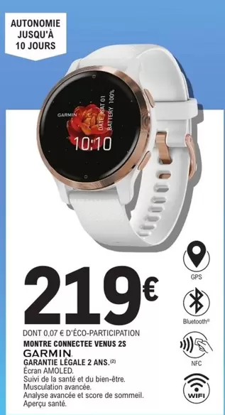 Garmin - Montere Conecté Venus 32 Gammin offre à 219€ sur E.Leclerc