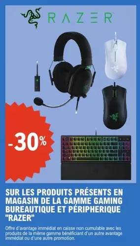 Razer - Sur Les Produits Présents En Magasin De La Gamme Gaming Burreautique Et Péripherique offre sur E.Leclerc