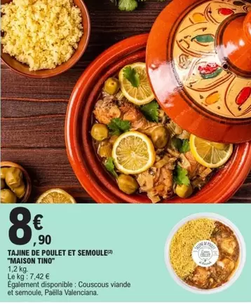 Maison Tino - Tajine De Poulet Et Semoule offre à 8,9€ sur E.Leclerc