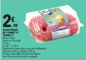 Soony's - Assortiment De 4 Donut's offre à 2,49€ sur E.Leclerc