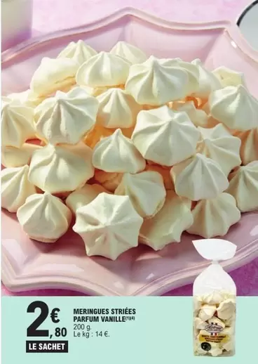 Meringues Striées Parfum Vanille offre à 2,8€ sur E.Leclerc